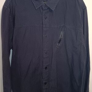 Rock & Republic Large Blue Casual Button Down Shirt Relaxed Fit